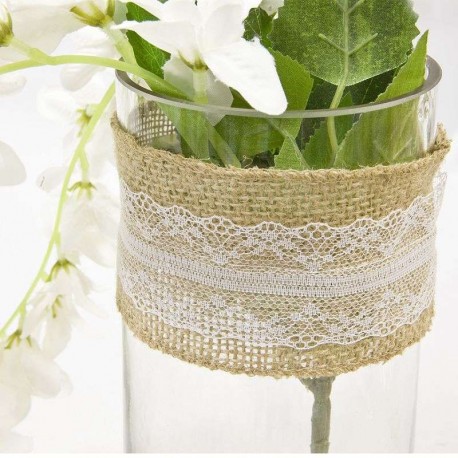Ruban en jute et dentelle