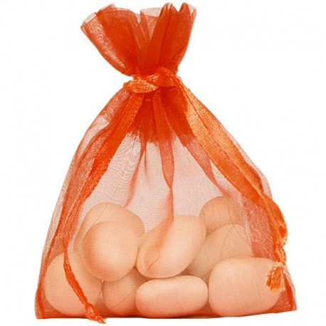 Grands sachets en organdi ORANGE par 6