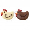 ~Poules chocolat lait et blanc pleins "Maman poule" kg