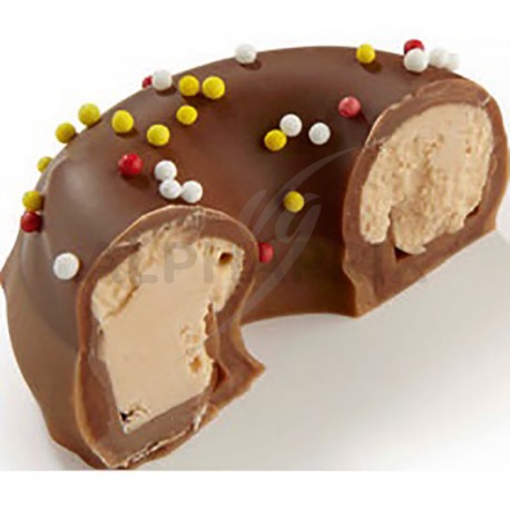 ~Chocolats Donuts au lait fourrés crème caramel et billes chocolat vrac kg