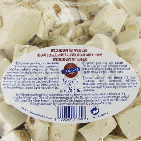 Nougats blancs durs aux amandes - sachet de 750g