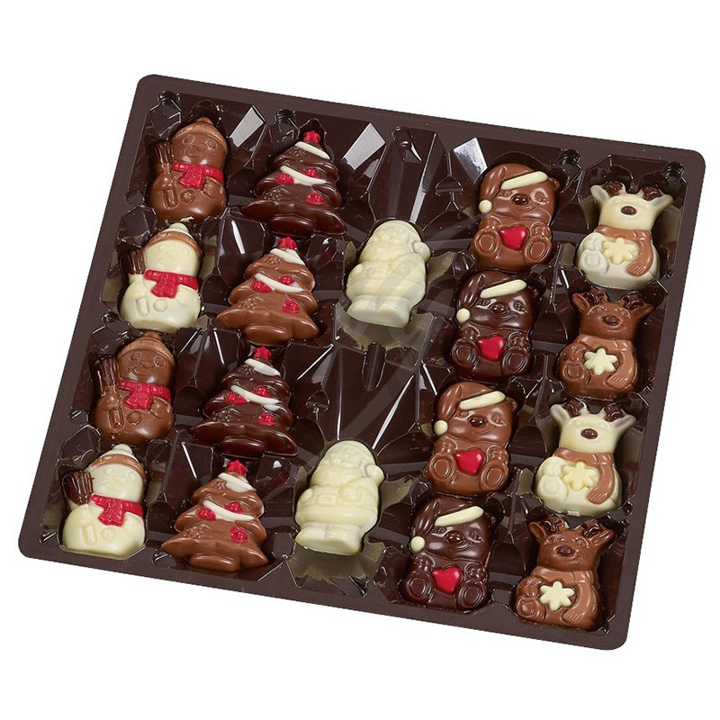 Boite de chocolats belges de Noël fourrés au praliné