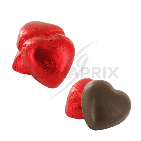 ~Coeurs chocolat au lait s/alu rouge - 500g