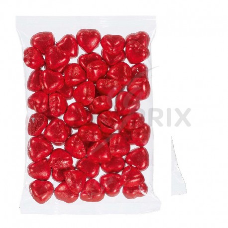 ~Coeurs chocolat au lait s/alu rouge - 500g