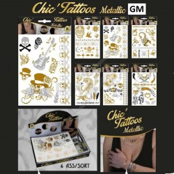 Chic'tattoos métallic argent et or ** GM en stock