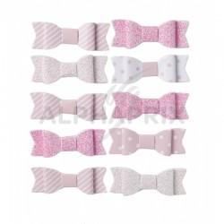 Noeuds papillon autocollants ROSE par 10 assortis