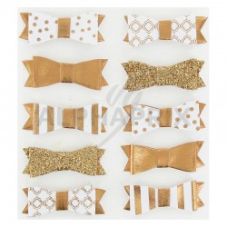 Noeuds papillon autocollants bronze par 10 assortis