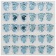 Petits pieds autocollants BLEU - plaque de 48