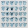 Petits pieds autocollants BLEU - plaque de 48