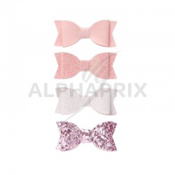 Noeuds papillon autocollants ROSE par 4 assortis