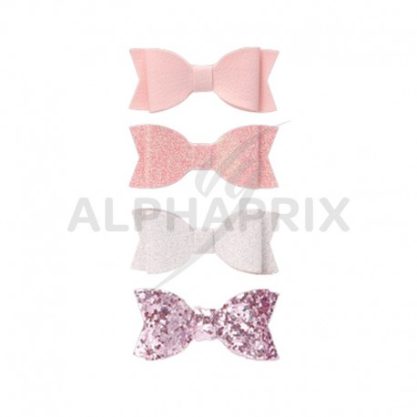 Noeuds papillon autocollants ROSE par 4 assortis