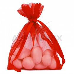 Pochons en organdi ROUGE par 10