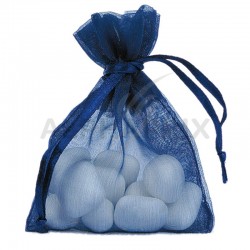 Pochons en organdi MARINE par 10