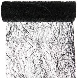 Chemin de table Abaca 30cm x 5m NOIR