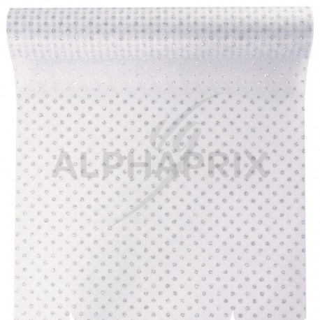 Chemin de table Pois ARGENT