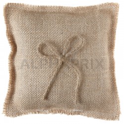 Coussin porte-alliances en jute Naturel