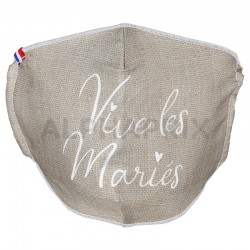 Masque lavable Vive les Mariés (Cat1 normes AFNOR-SPEC6)