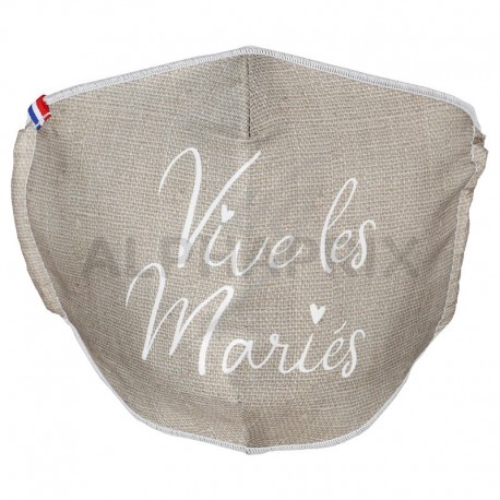 Masque lavable Vive les Mariés (Cat1 normes AFNOR-SPEC6)