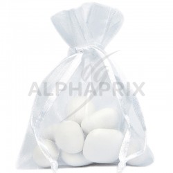 Grands sachets en organdi BLANC par 6