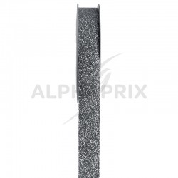 Ruban velours pailleté Autocollant 15MM ARGENT