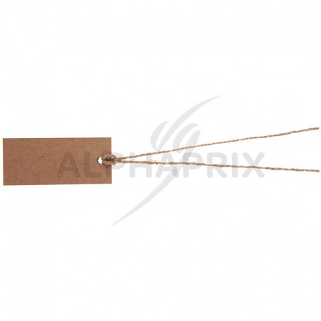 Marque-places rectangle et ficelle KRAFT par 12