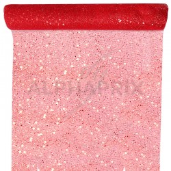 Chemin de table Paillettes ROUGE