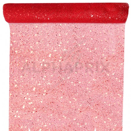 Chemin de table Paillettes ROUGE