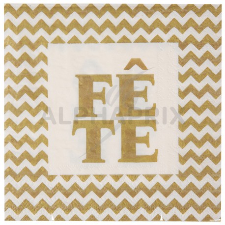 Serviettes de table fête en or par 20
