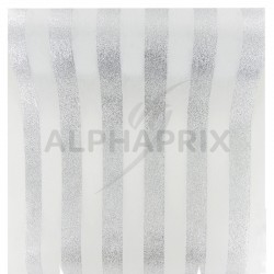 Chemin de table Rayures ARGENT/BLANC