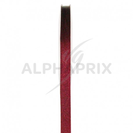 Ruban satin 6mm - rouleau de 25m BORDEAUX