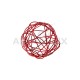 Boules 4CM en fil métal ROUGE - 12 pièces