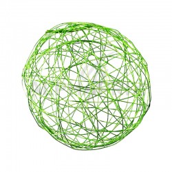 Boules 6CM en fil métal VERT - 6 pièces