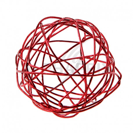 Boules 6CM en fil métal ROUGE - 6 pièces