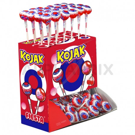 Sucettes Kojak gum Cerises Fiesta - boîte de 100