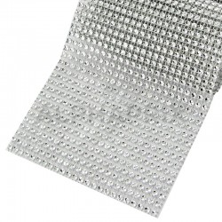 Chemin de Table Strass argent - 1 mètre