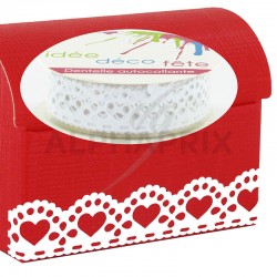 Dentelle blanche autocollante 1M - la bobine