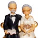 Couple de Seniors sur fauteuil doré H. 15cm