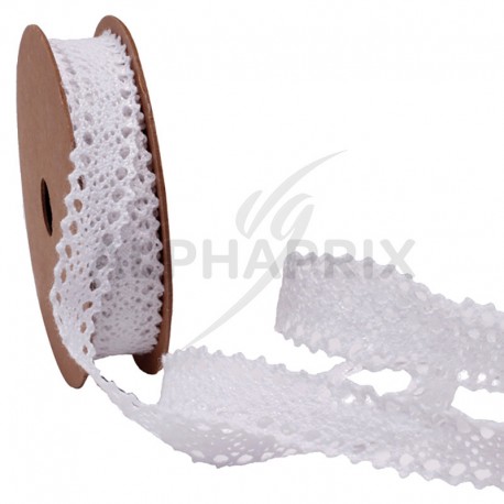 Ruban dentelle BLANC - la bobine