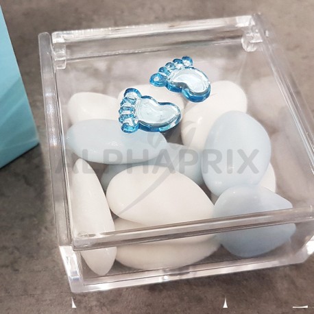 Petits pieds autocollants BLEU - plaque de 48