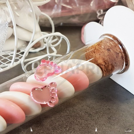 Petits pieds autocollants ROSE - plaque de 48