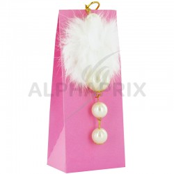 Porte-clefs Pompon BLANC PAR 6