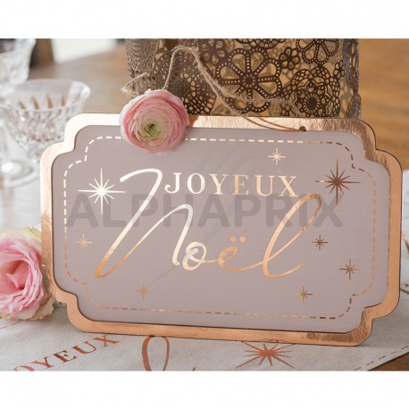 Pancarte en bois Joyeux Noël avec lien