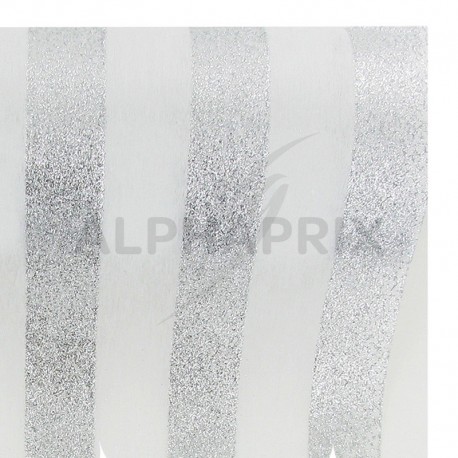 Chemin de table Rayures ARGENT/BLANC