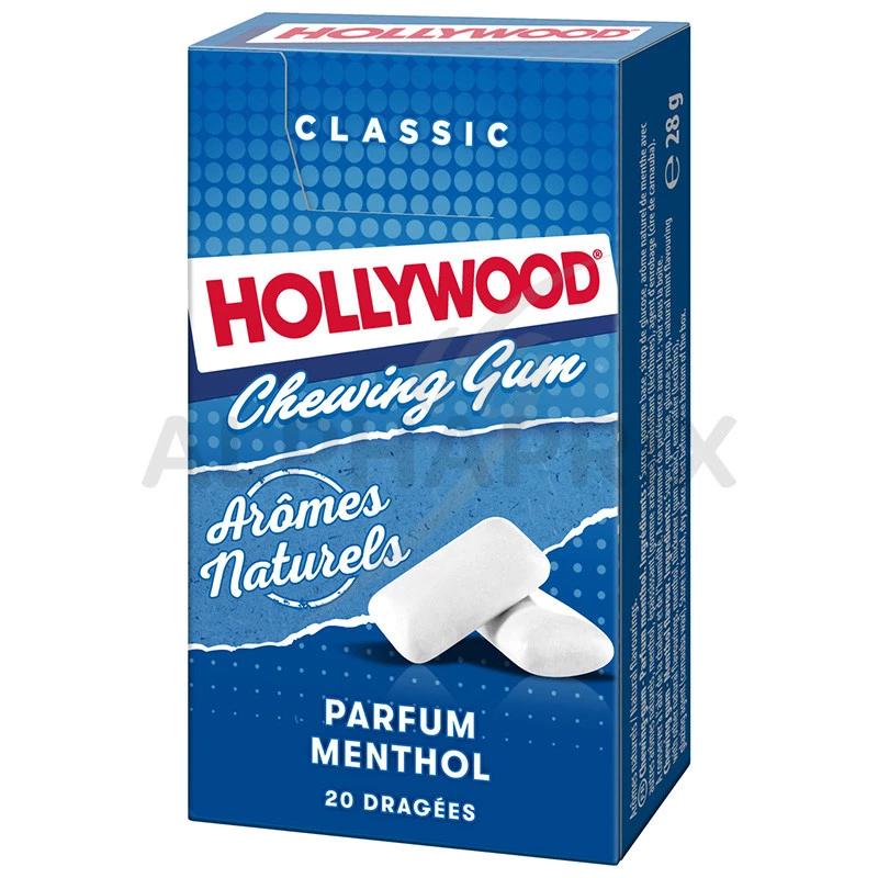 Chewing gum - chlorophylle - Hollywood - 28 g - 20 dragées