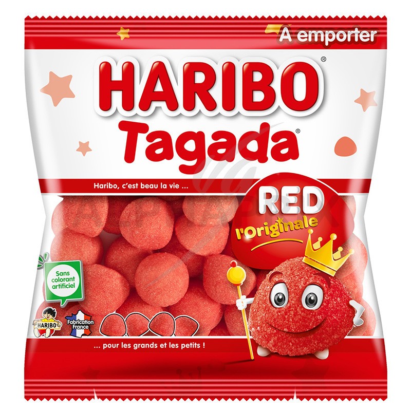 Bonbons maxi Tagada fraise Haribo - Boîte de 1,05 kg sur