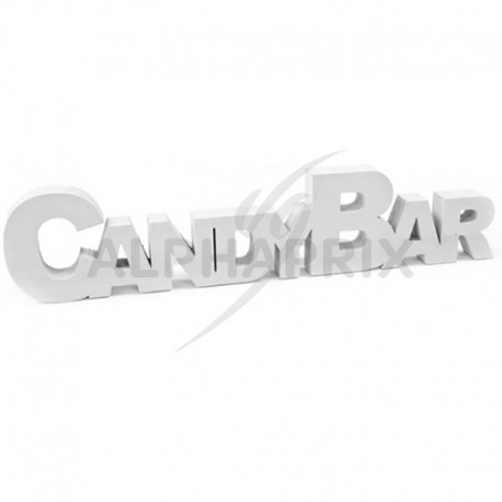 Déco de table CANDY BAR en bois BLANC