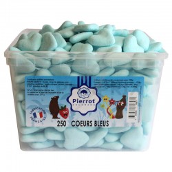 Coeurs bleus Pierrot Gourmand - tubo de 250 en stock