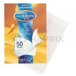 Bloc lettre A4 travers (50 feuilles)