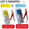 Lot 3 cravates ethylotests jetables assortis