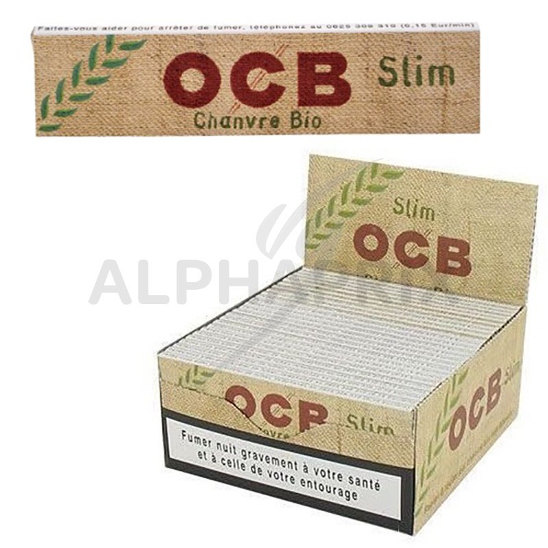 OCB SLIM feuilles de papier à cigarettes en chanvre biologique - Lot de 50  paquets de 32 : : Mode